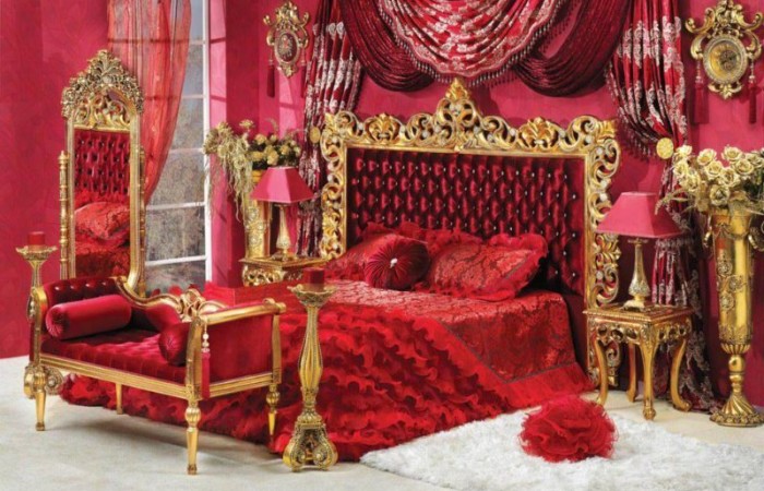 New Red And Gold Bedroom Ideas with Best Design