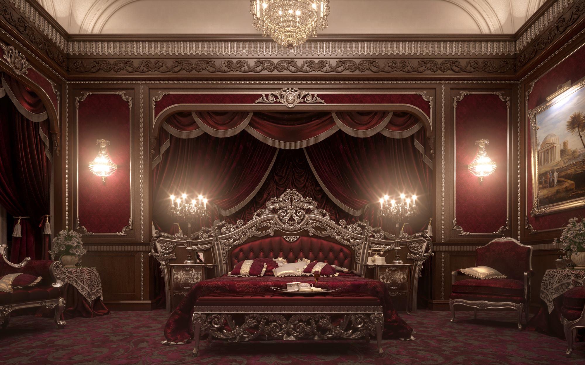 Luxury Red Bedroom