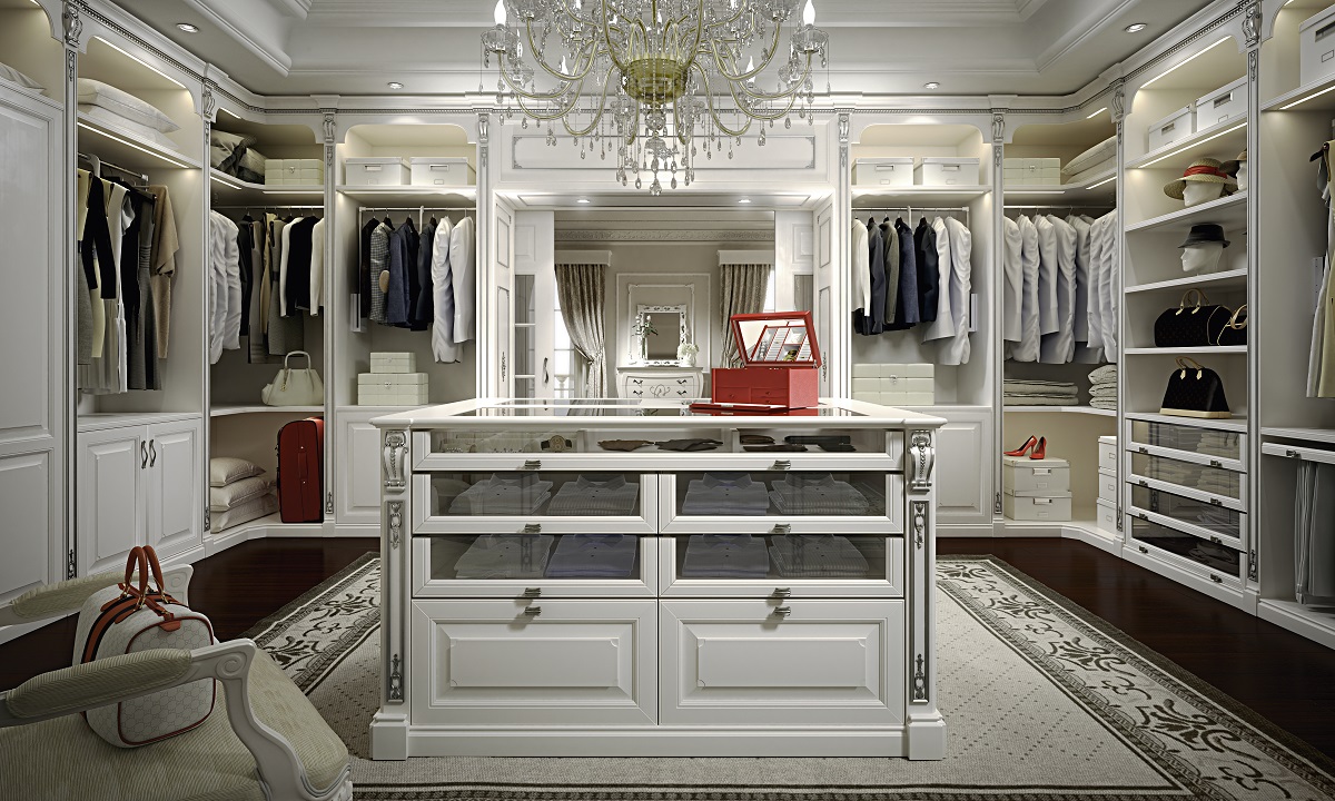 High End Walk-in Closet Design For large Room - Classical Interior