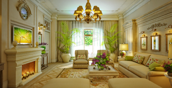 Traditional Living Room green and white Interior Design - Top and Best Classic Interior & Furniture