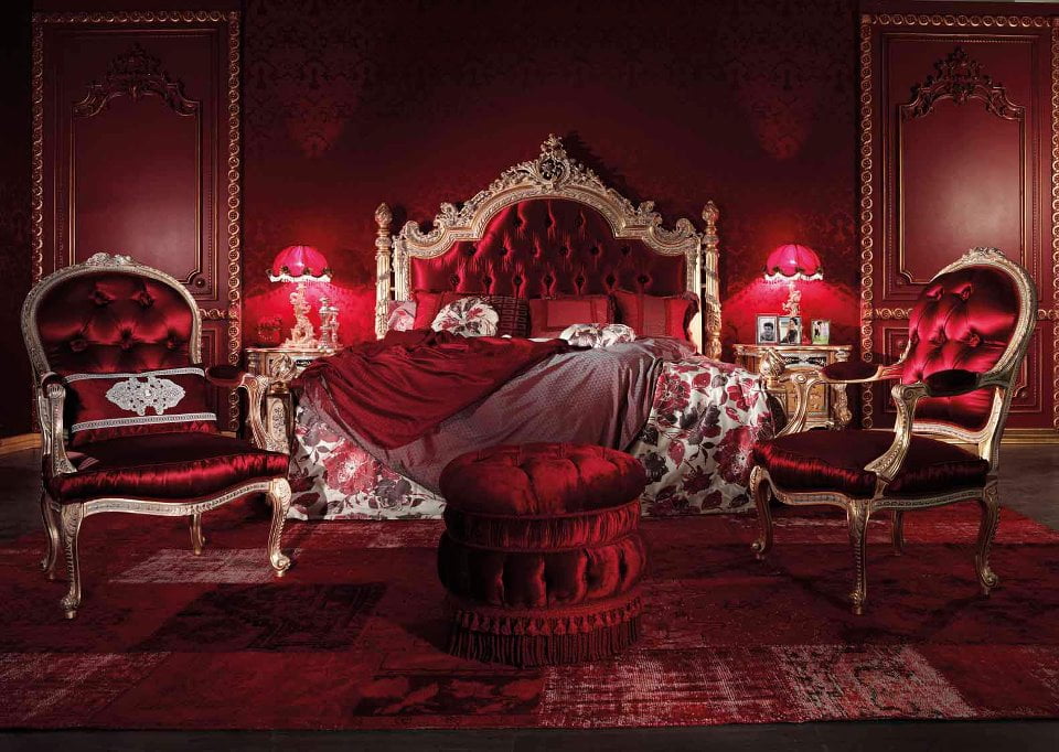 red Italian style bedroom furniture