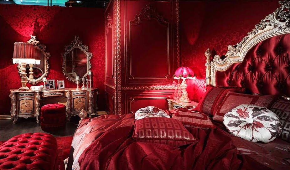 red Italian style bedroom furniture