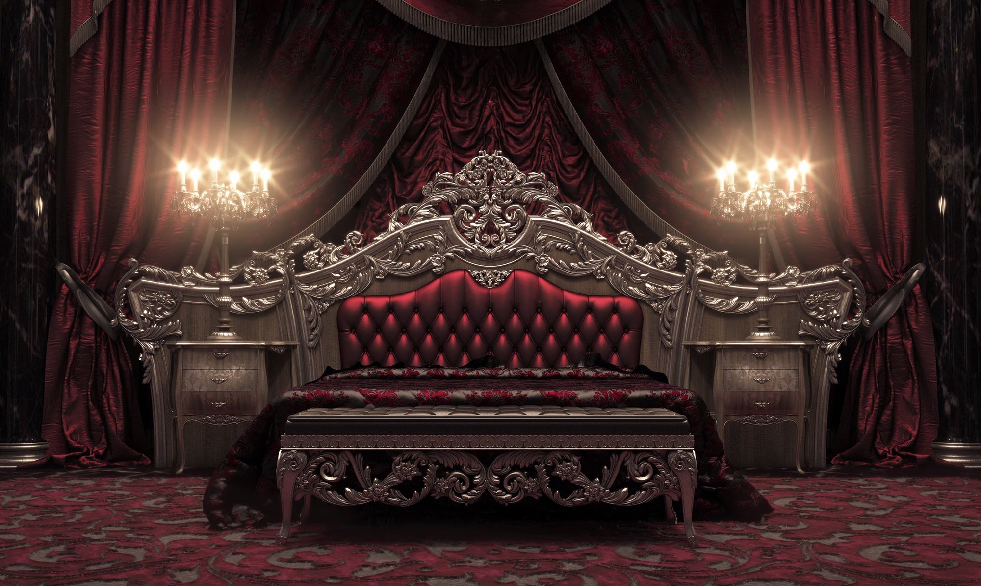 European Style Luxury Carved Bedroom Settop And Best Italian Classic Furniture